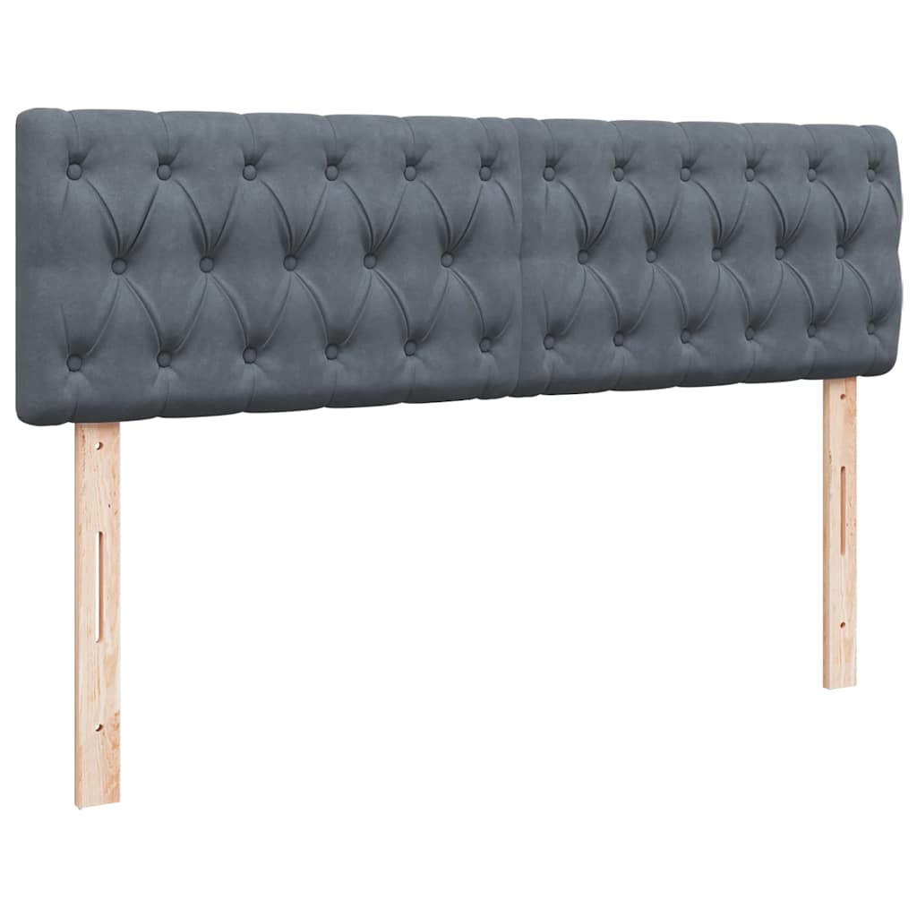 Ottoman Bed with Mattress & LEDs Dark Grey Double Velvet