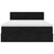 Ottoman Bed with Mattress & LEDs Black Double Velvet