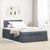 Ottoman Bed with Mattress & LEDs Dark Grey King Single Velvet