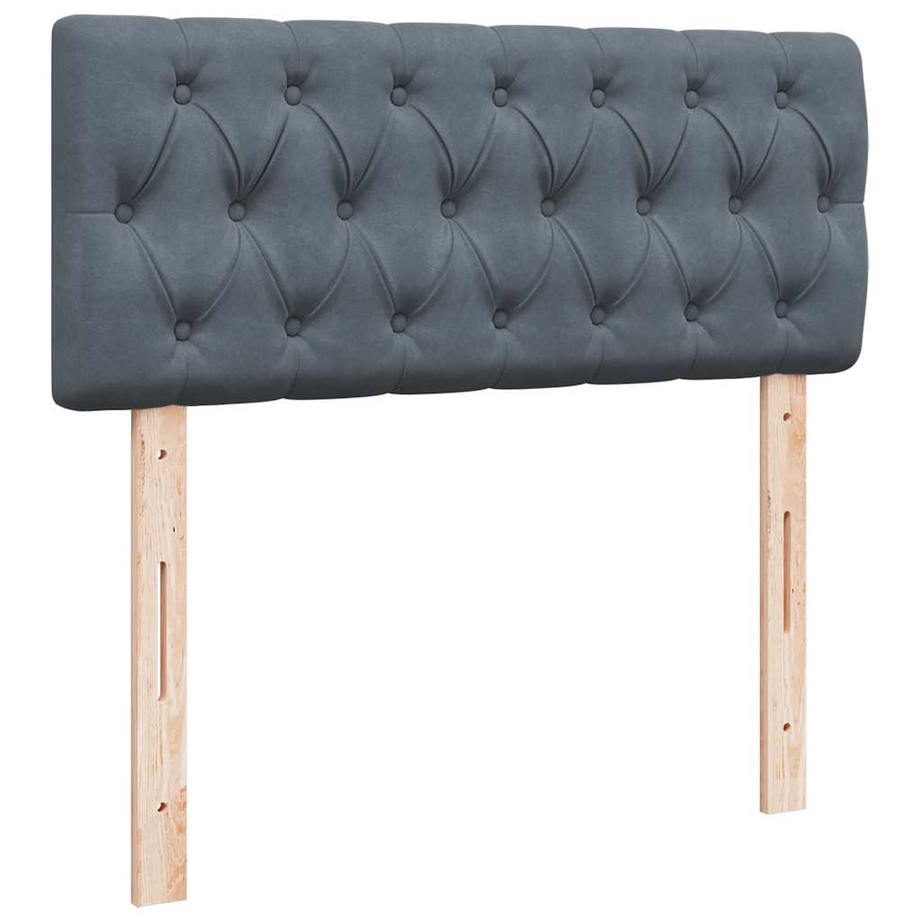 Ottoman Bed with Mattress & LEDs Dark Grey King Single Velvet