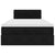 Ottoman Bed with Mattress & LEDs Black King Single Velvet
