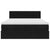 Ottoman Bed with Mattress & LEDs Black Queen Velvet