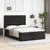 Ottoman Bed with Mattress Black Double Faux Leather