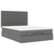 Ottoman Bed with Mattress Dark Grey Double Fabric