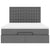 Ottoman Bed with Mattress Dark Grey Queen Fabric