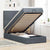 Ottoman Bed with Mattresses Dark Grey Queen Velvet