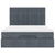 Ottoman Bed with Mattresses Dark Grey Queen Velvet