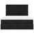 Ottoman Bed with Mattresses Black Queen Velvet