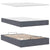 Ottoman Bed with Mattresses Dark Grey King Single Velvet