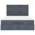 Ottoman Bed with Mattresses Dark Grey Double Velvet