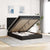 Ottoman Bed with Mattresses Black Queen Velvet
