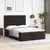 Ottoman Bed with Mattress & LEDs Black Double Faux Leather