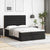 Ottoman Bed with Mattress & LEDs Black Queen Faux Leather