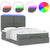 Ottoman Bed with Mattress & LEDs Dark Grey Queen Fabric