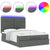 Ottoman Bed with Mattress & LEDs Dark Grey Queen Fabric