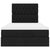 Ottoman Bed with Mattress & LEDs Black King Single Fabric