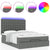 Ottoman Bed with Mattress & LEDs Dark Grey Queen Fabric