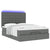 Ottoman Bed with Mattress & LEDs Dark Grey Queen Fabric