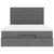 Ottoman Bed with Mattress & LEDs Dark Grey Queen Fabric