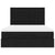Ottoman Bed with Mattress & LEDs Black Queen Fabric
