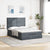 Ottoman Bed with Mattresses & LEDs Dark Grey Queen Velvet