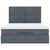 Ottoman Bed with Mattresses & LEDs Dark Grey Queen Velvet