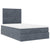 Ottoman Bed with Mattresses & LEDs Dark Grey King Single Velvet