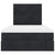 Ottoman Bed with Mattresses & LEDs Black King Single Velvet