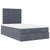 Ottoman Bed with Mattresses & LEDs Dark Grey King Single Velvet