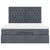 Ottoman Bed with Mattresses & LEDs Dark Grey Queen Velvet