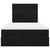 Ottoman Bed with Mattresses & LEDs Black King Single Velvet