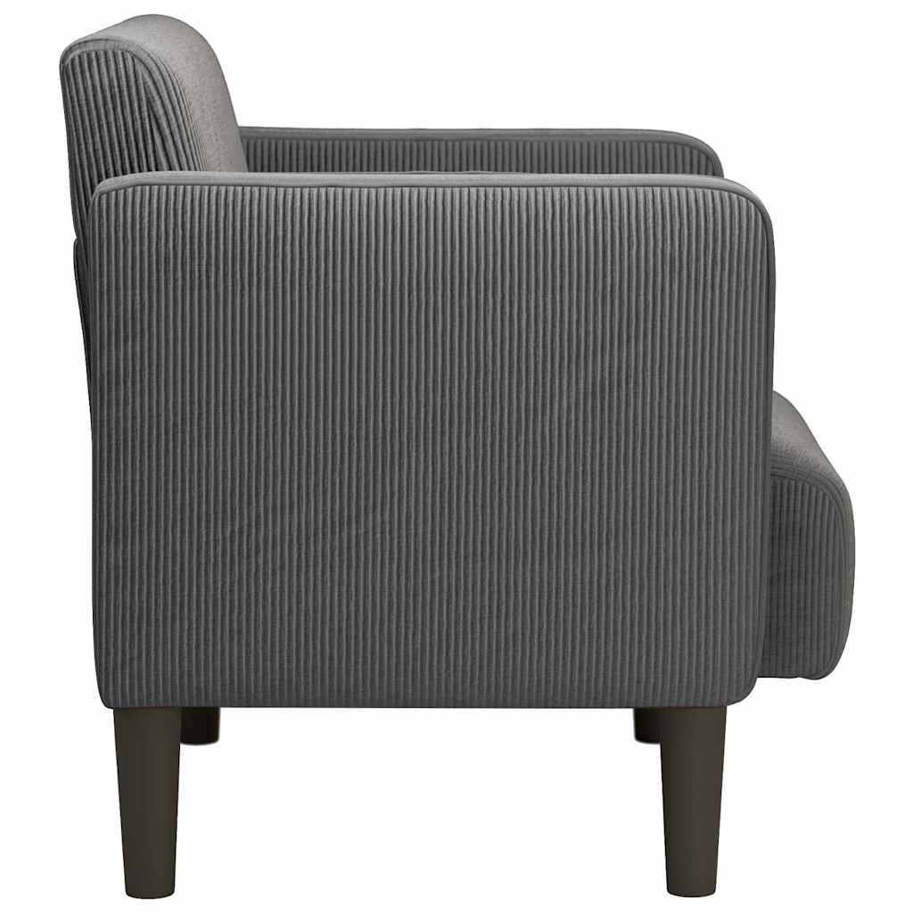 Sofa Chair with Armrests Dark Grey 54 cm Corduroy Fabric