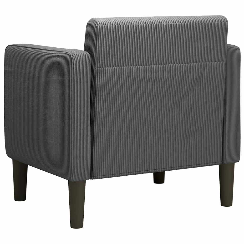 Sofa Chair with Armrests Dark Grey 54 cm Corduroy Fabric