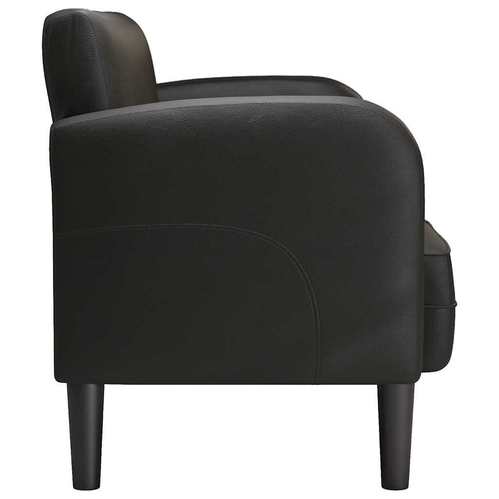 Loveseat Sofa Black 110 cm Faux Leather
