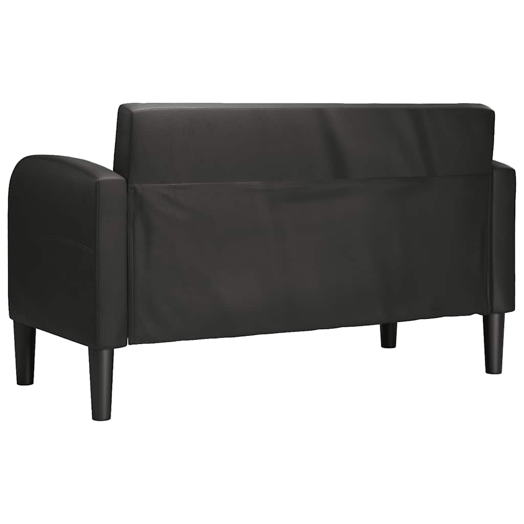Loveseat Sofa Black 110 cm Faux Leather
