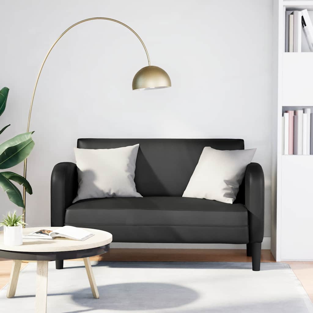 Loveseat Sofa Black 110 cm Faux Leather