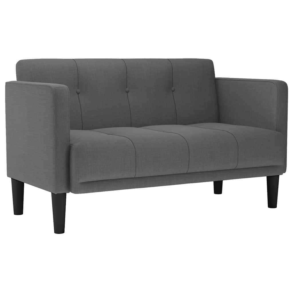 Loveseat Sofa Dark Grey 111 cm Fabric