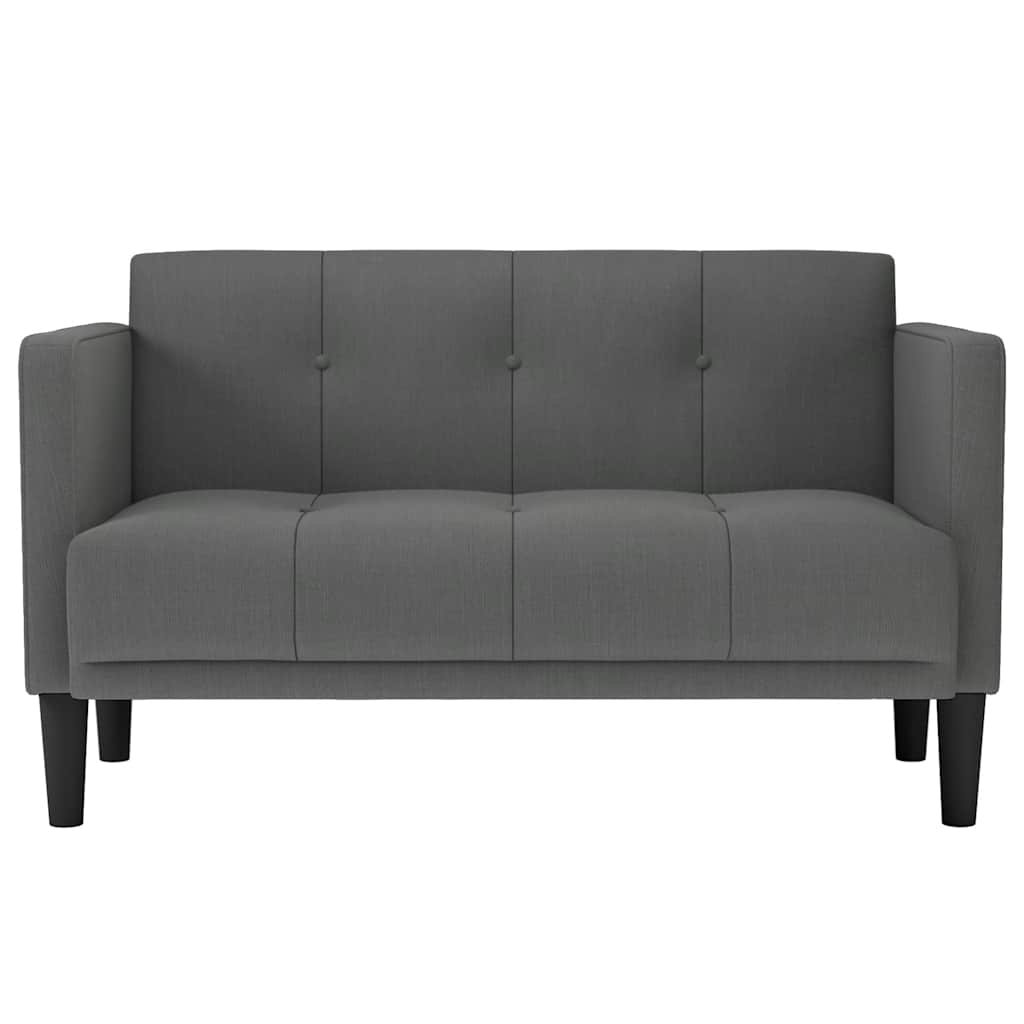 Loveseat Sofa Dark Grey 111 cm Fabric