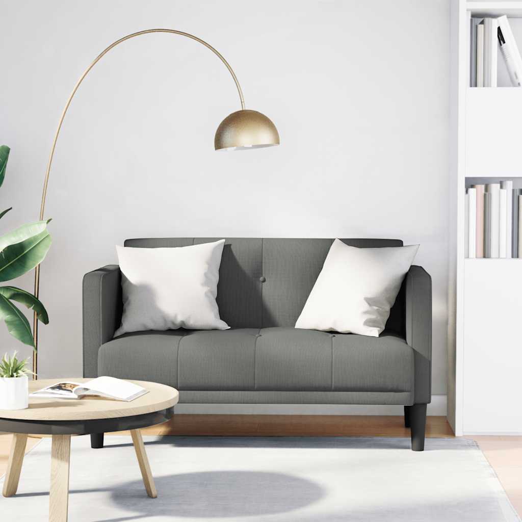Loveseat Sofa Dark Grey 111 cm Fabric