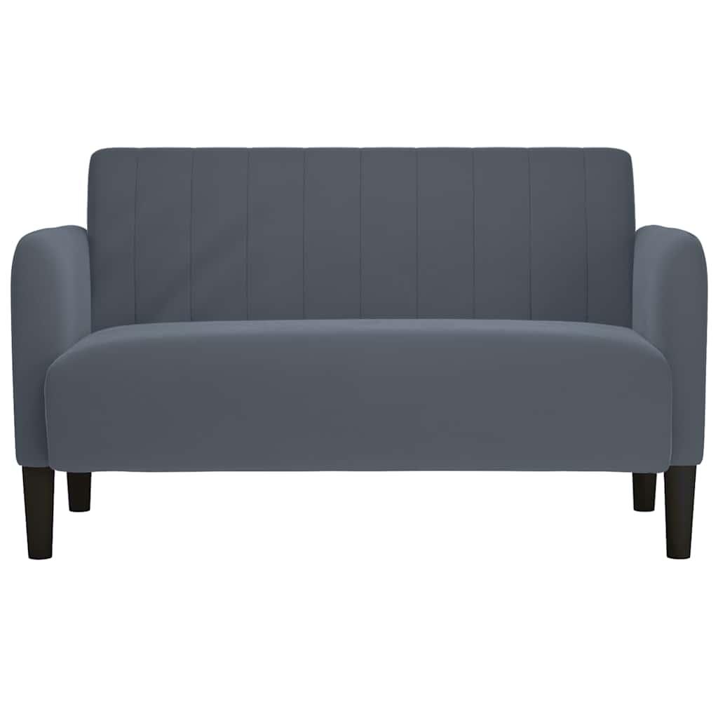 Loveseat Sofa Dark Grey 109 cm Velvet