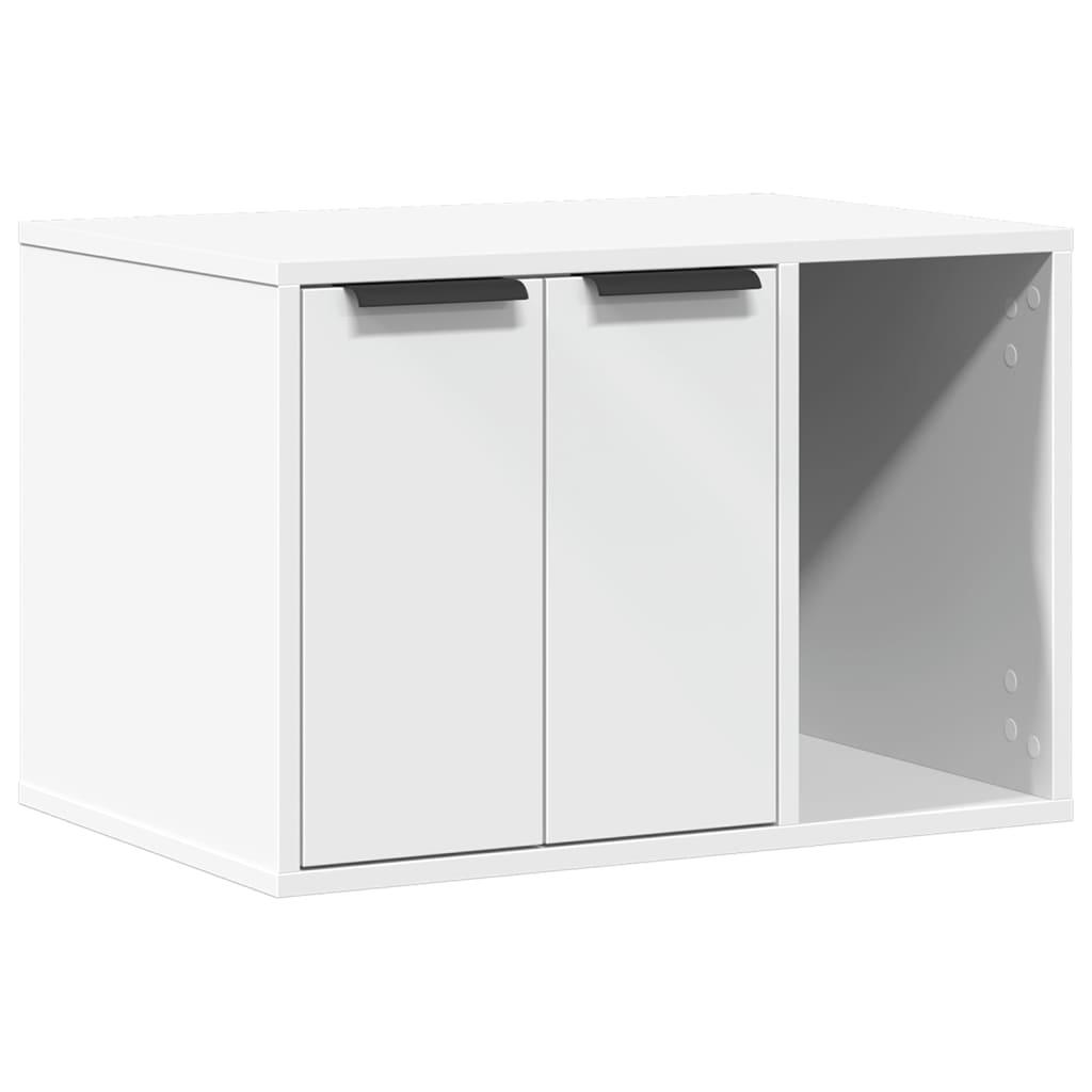 Cat Litter Box Enclosure White 60x40x40 cm Engineered Wood