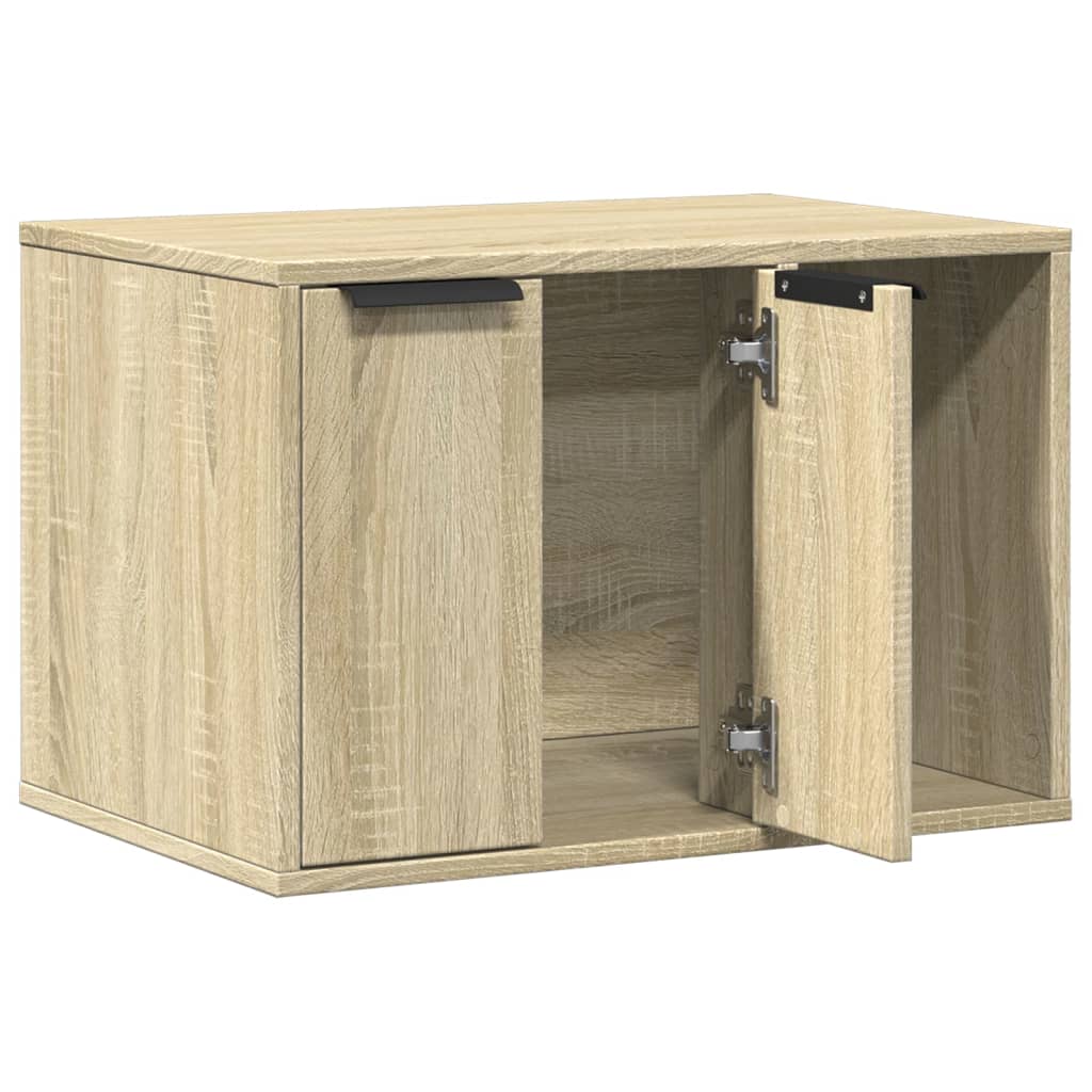 Cat Litter Box Enclosure Sonoma Oak 60x40x40 cm Engineered Wood