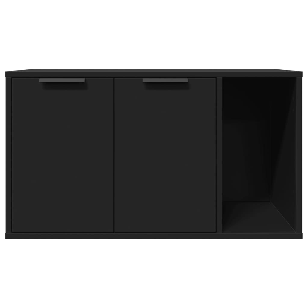 Cat Litter Box Enclosure Black 80x50x45 cm Engineered Wood