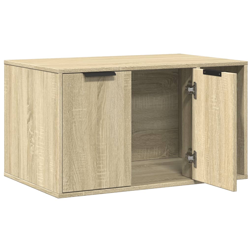 Cat Litter Box Enclosure Sonoma Oak 80x50x45 cm Engineered Wood