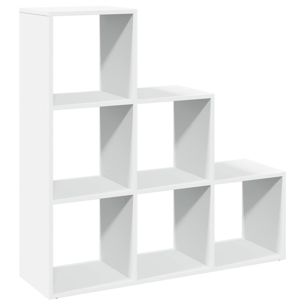 Room Divider Bookcase 3-Tier White 99x29x99 cm Engineered Wood