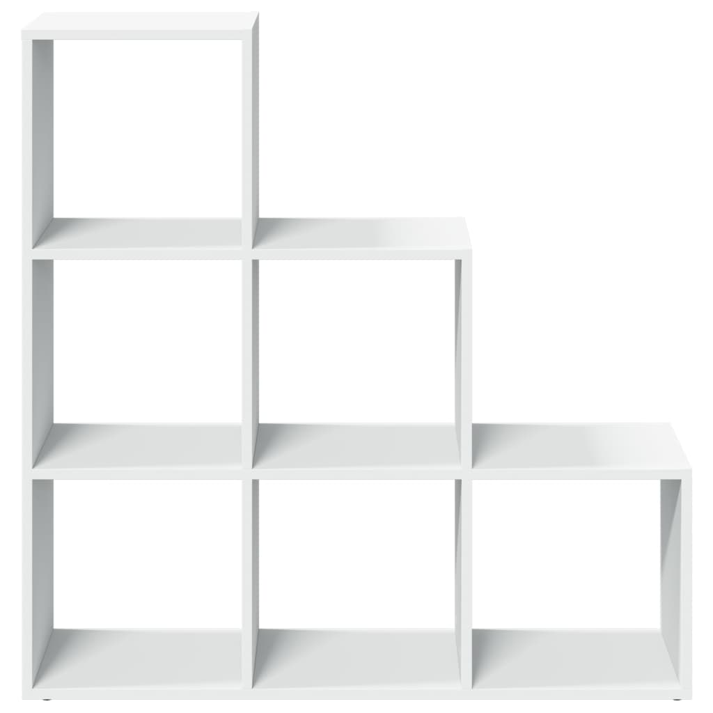 Room Divider Bookcase 3-Tier White 99x29x99 cm Engineered Wood