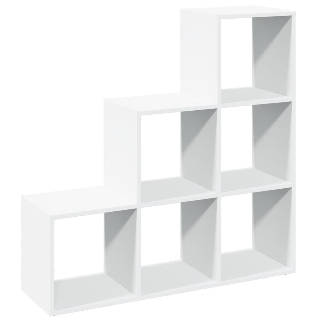 Room Divider Bookcase 3-Tier White 99x29x99 cm Engineered Wood