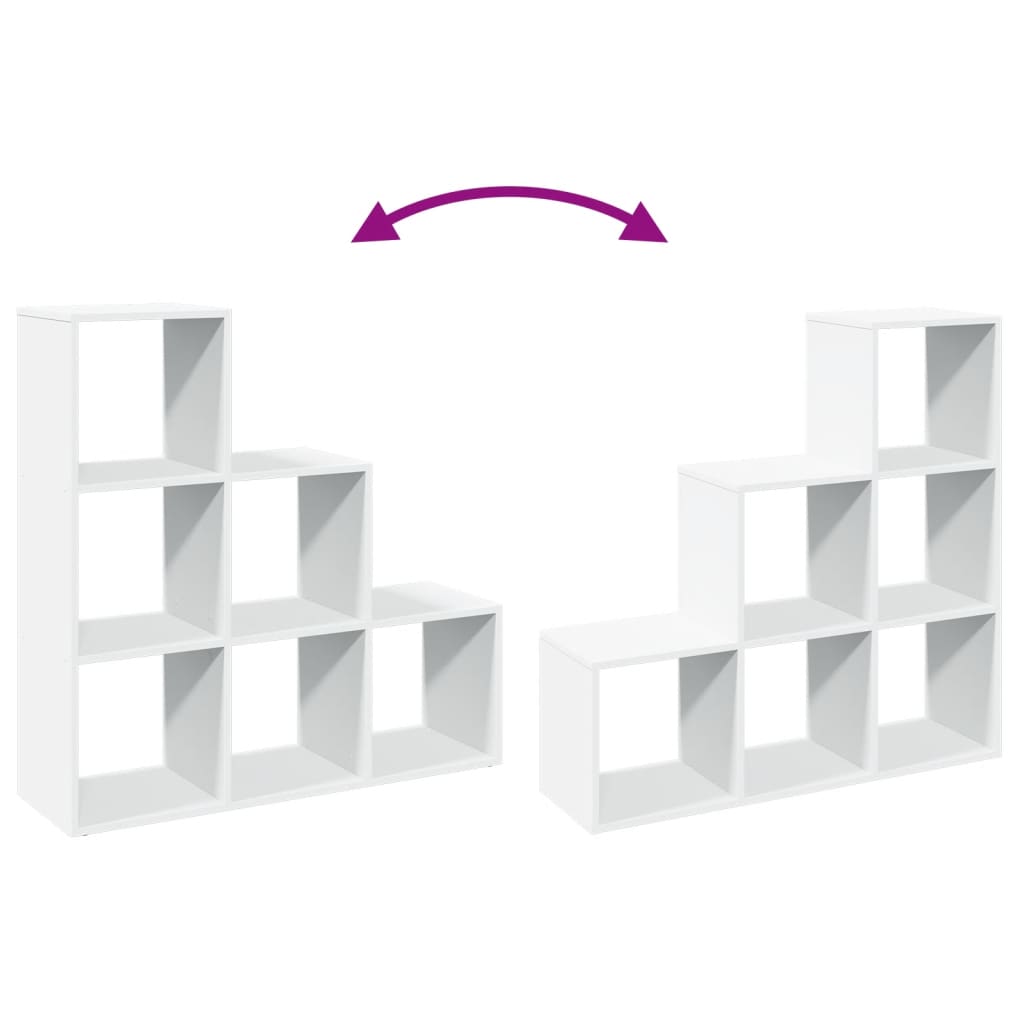 Room Divider Bookcase 3-Tier White 99x29x99 cm Engineered Wood