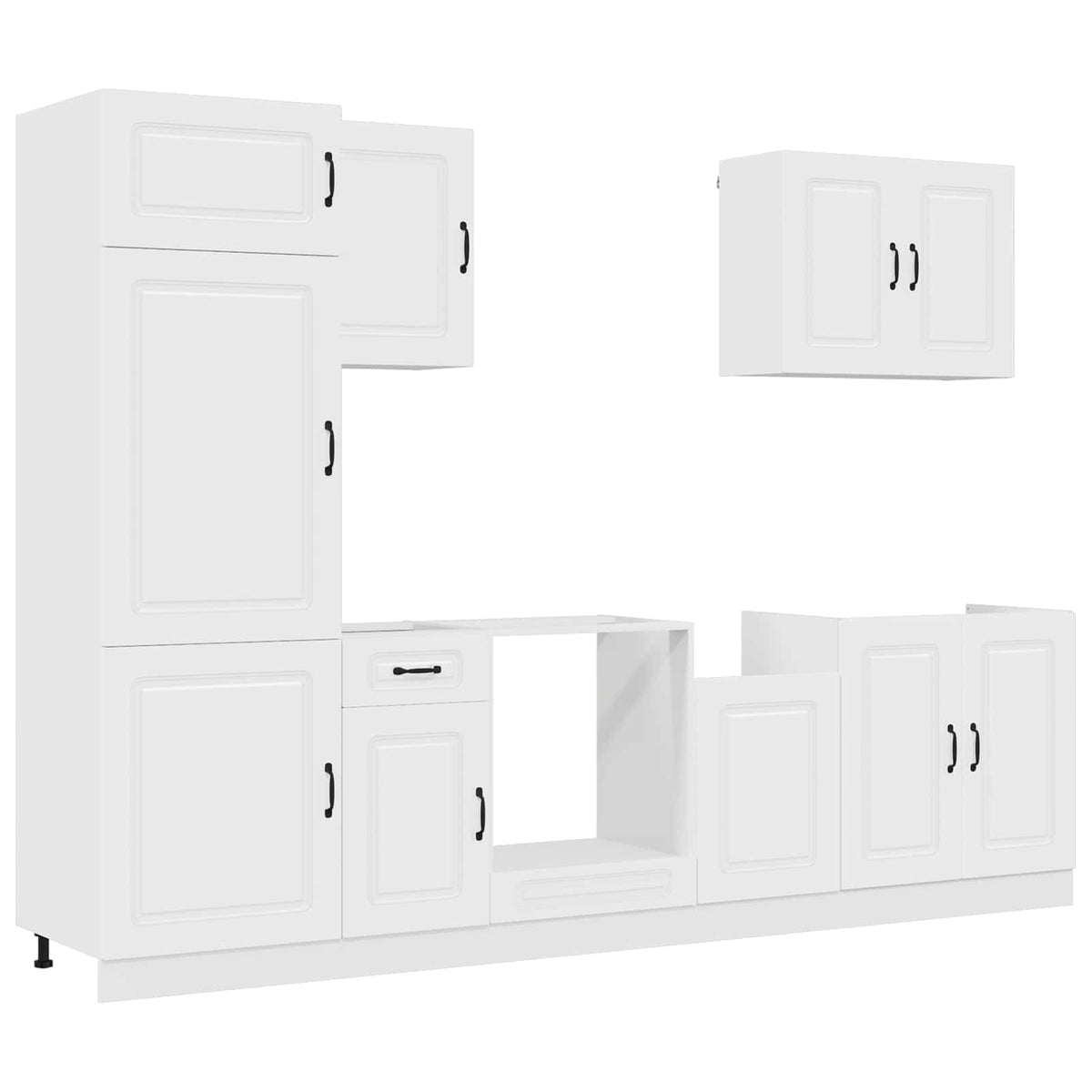 7 Piece Kitchen Cabinet Set Kalmar White Engineered Wood