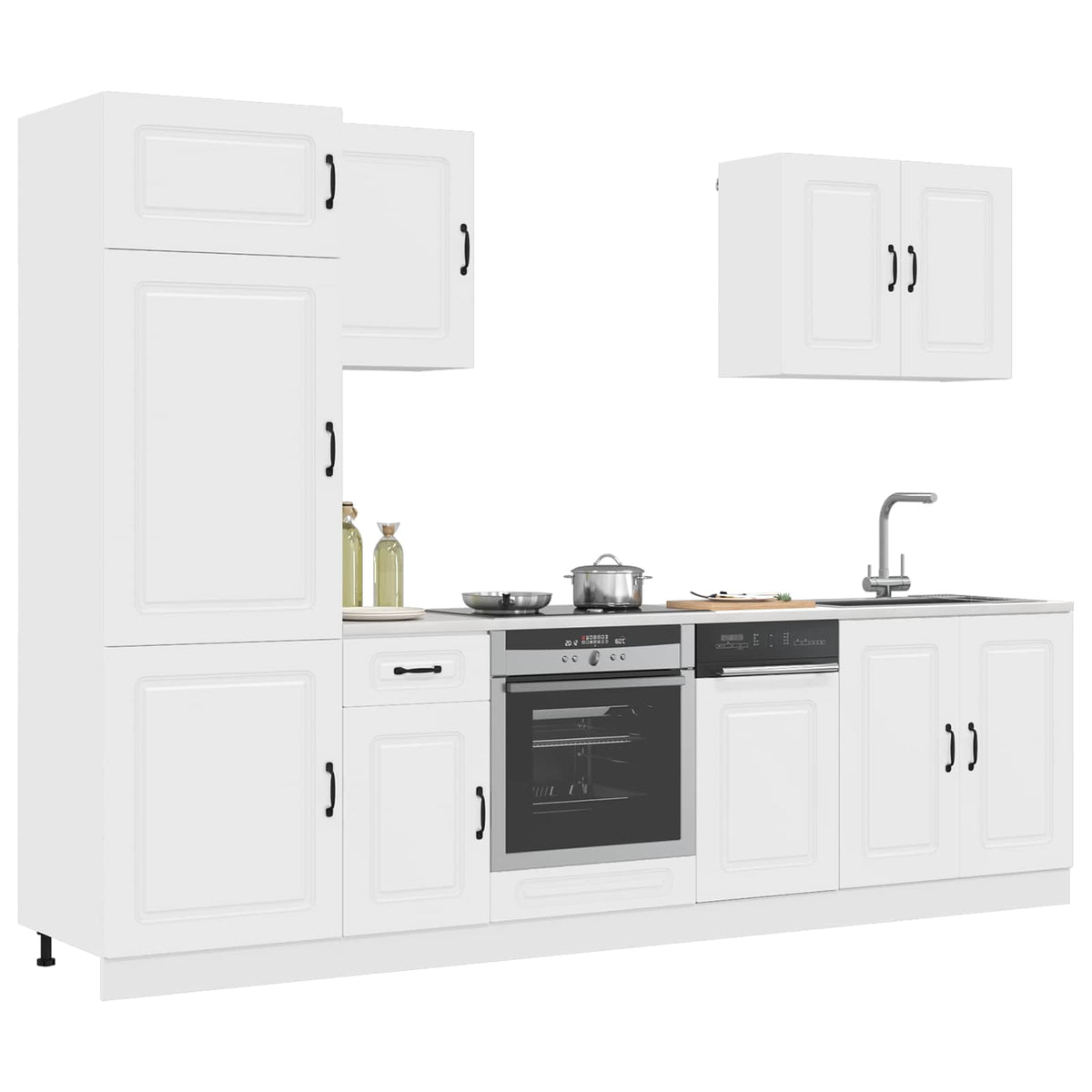 7 Piece Kitchen Cabinet Set Kalmar White Engineered Wood